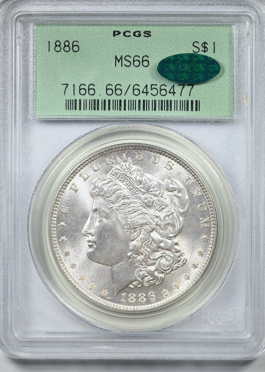 1886 Morgan Dollar $1 PCGS MS66 CAC OGH