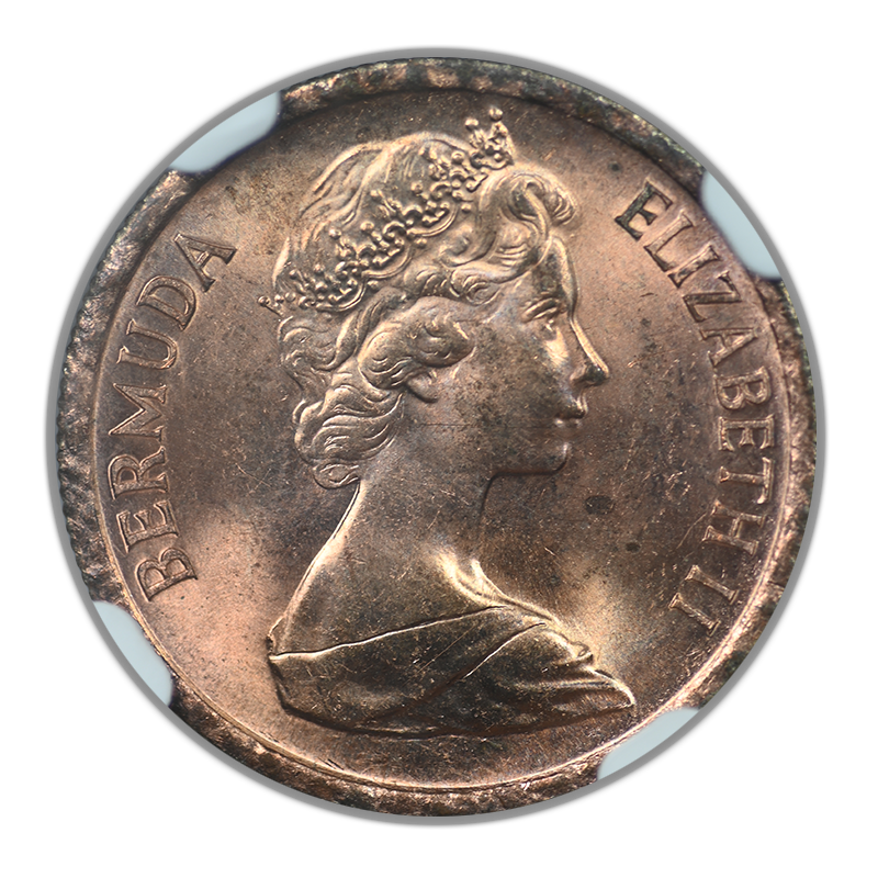 1984 Bermuda 10C Cents NGC Mint Error MS64RD - Struck on Foreign Planchet