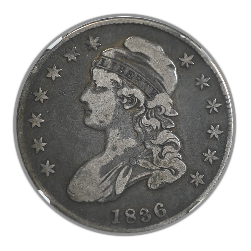 1836 Capped Bust Half Dollar 50C NGC VF30 - Lettered Edge Obverse