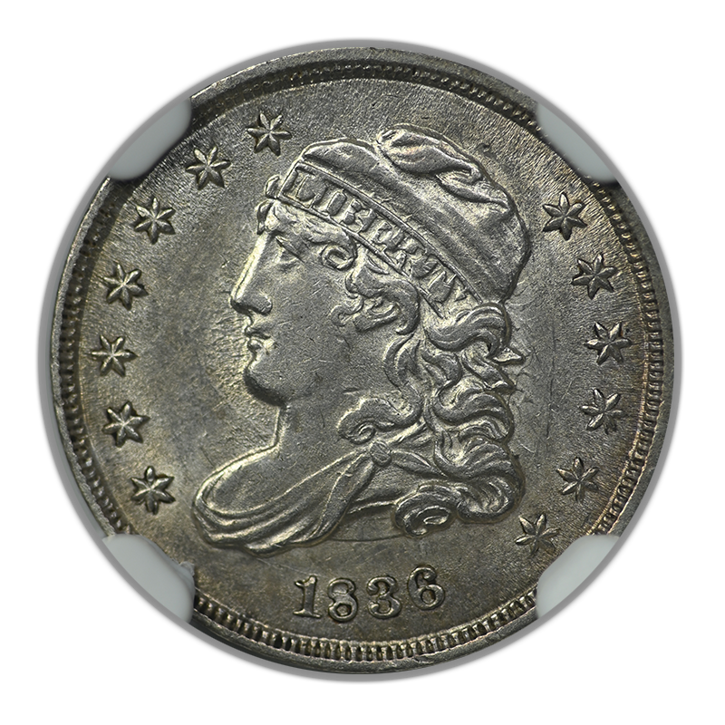 1836 Capped Bust Half Dime H10C NGC AU58 - Small 5C LM-5 Obverse
