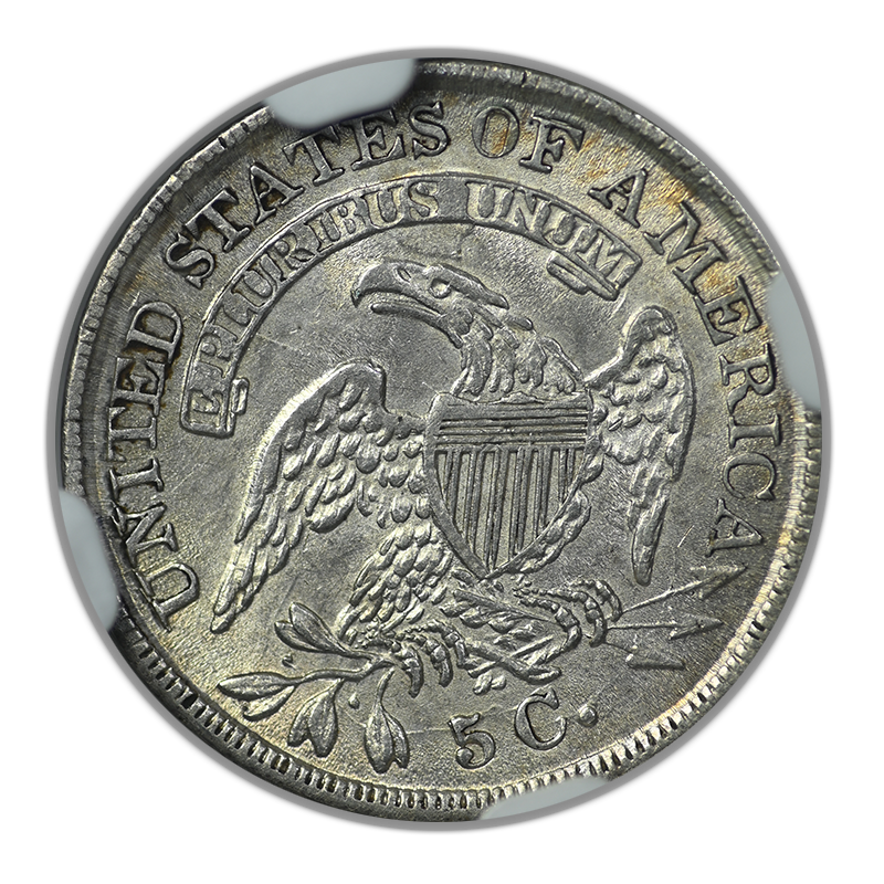 1836 Capped Bust Half Dime H10C NGC AU58 - Small 5C LM-5 Reverse