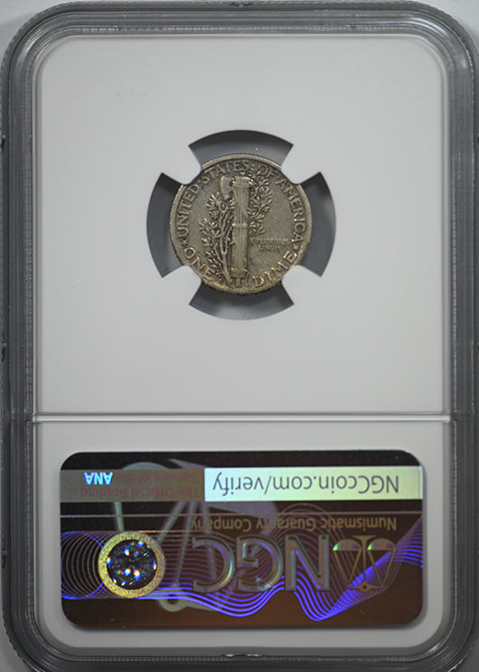1926-S Mercury Dime 10C NGC VF35 Reverse Slab