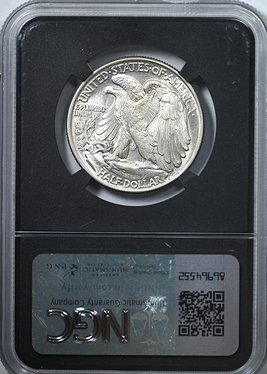 1943 Walking Liberty Half Dollar 50C NGC MS64 with Original Bag Fragment