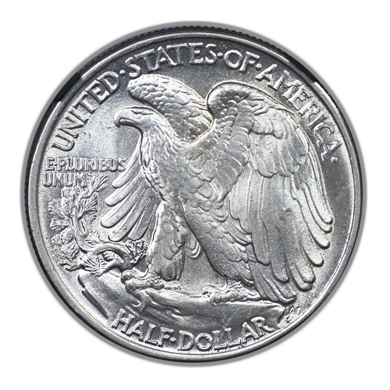 1943 Walking Liberty Half Dollar 50C NGC MS64 with Original Bag Fragment