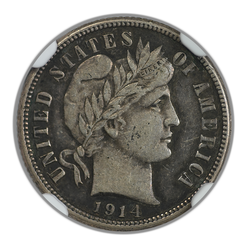 1914-S Barber Dime 10C NGC XF45 Obverse