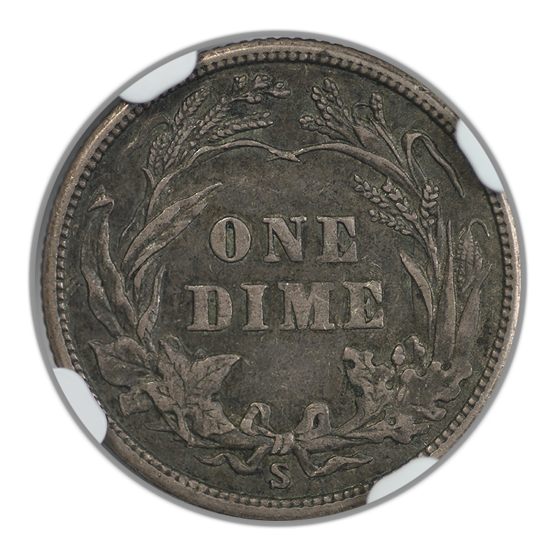 1914-S Barber Dime 10C NGC XF45 Reverse