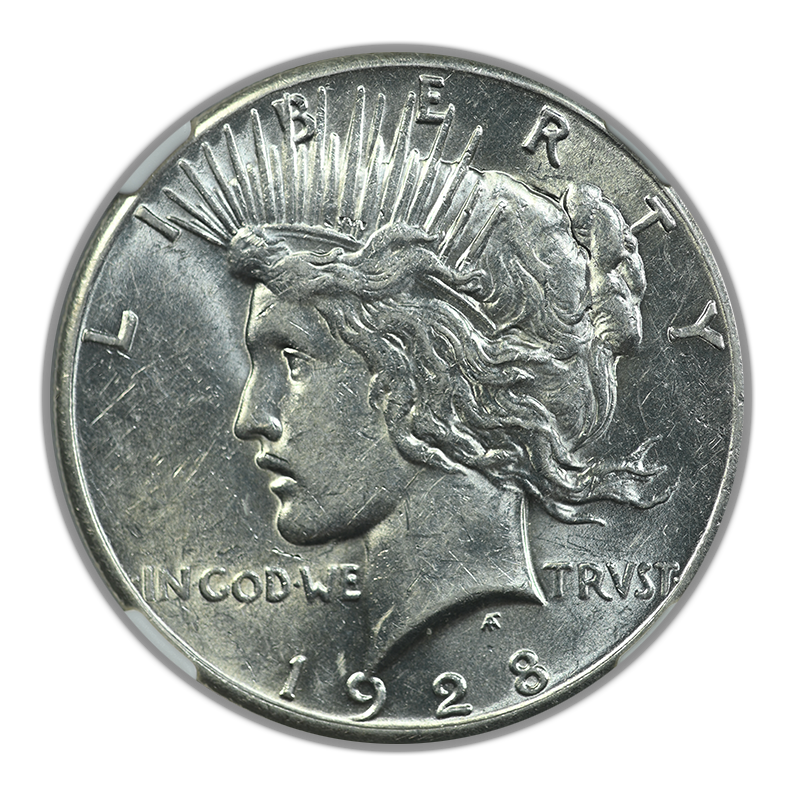 1928 Peace Dollar $1 NGC AU55 Obverse
