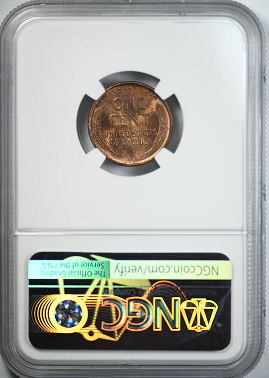 1909 VDB Lincoln Wheat Cent 1C NGC MS65RB Reverse Slab