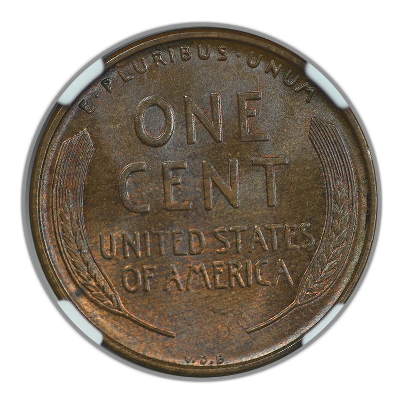 1909 VDB Lincoln Wheat Cent 1C NGC MS65BN Reverse