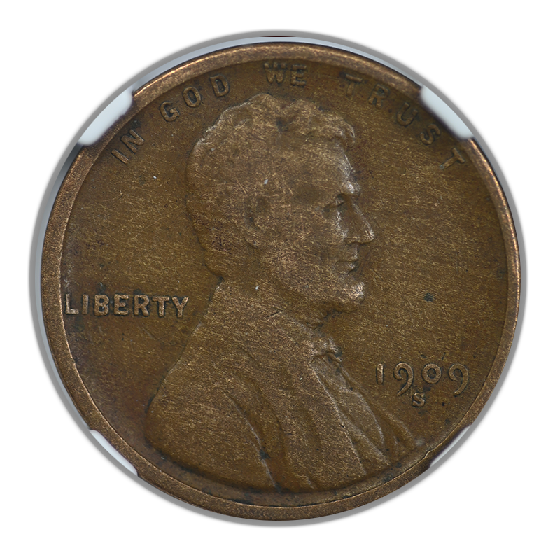 1909-S VDB Lincoln Wheat Cent 1C NGC F15BN Obverse