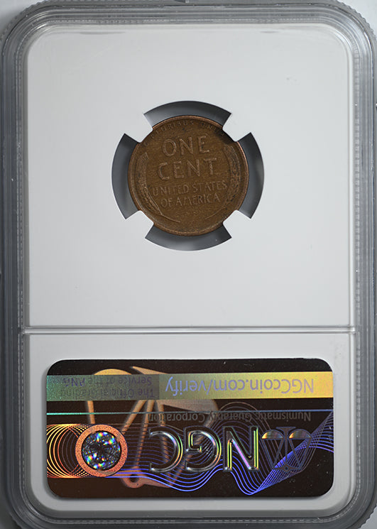 1909-S VDB Lincoln Wheat Cent 1C NGC F15BN Reverse Slab