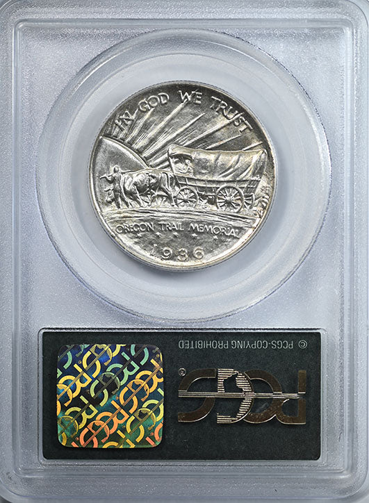 1936-S Oregon Trail Classic Commemorative Half Dollar PCGS MS64 CAC OGH Reverse Slab