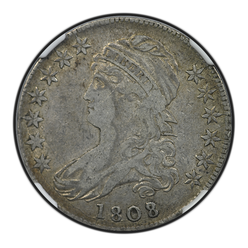 1808/7 Capped Bust Half Dollar 50C NGC VF20 O-101 Obverse
