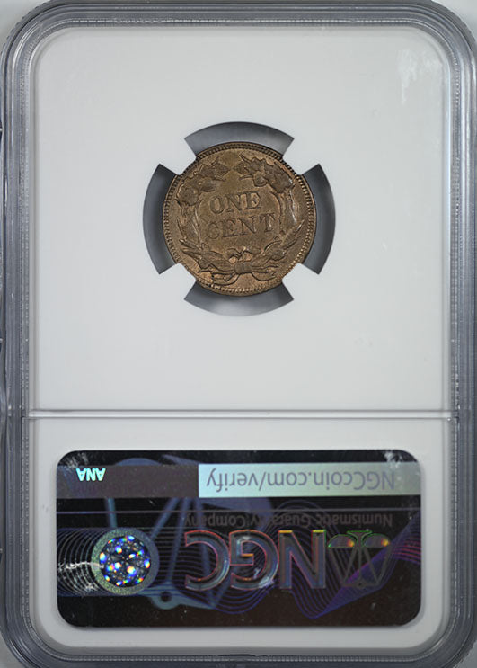 1857 Flying Eagle Cent 1C NGC MS62 Reverse Slab