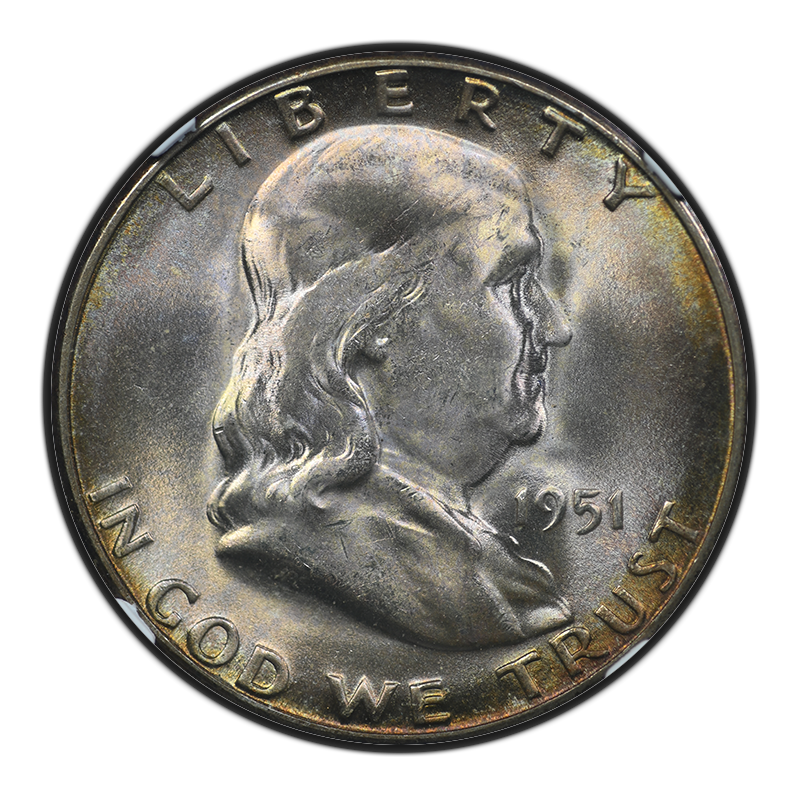 1951-S Franklin Half Dollar 50C NGC MS66+ - TONED! Obverse