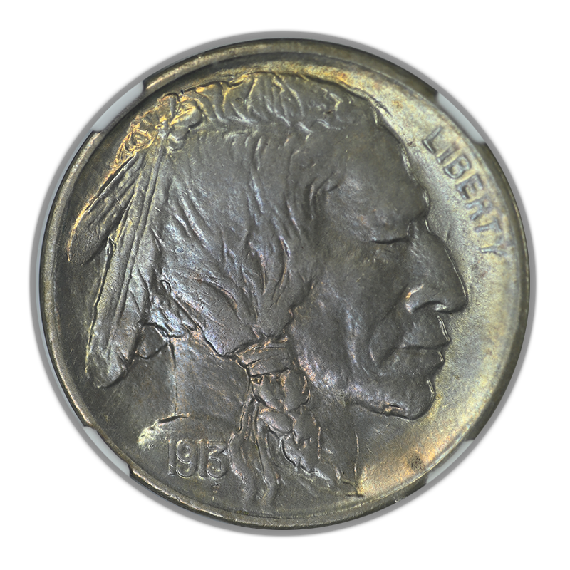1913-S Type 1 Buffalo Nickel 5C NGC MS65 - TONED! Obverse