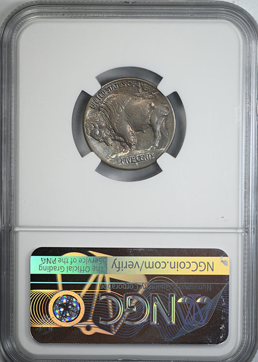 1913-S Type 1 Buffalo Nickel 5C NGC MS65 - TONED! Reverse Slab