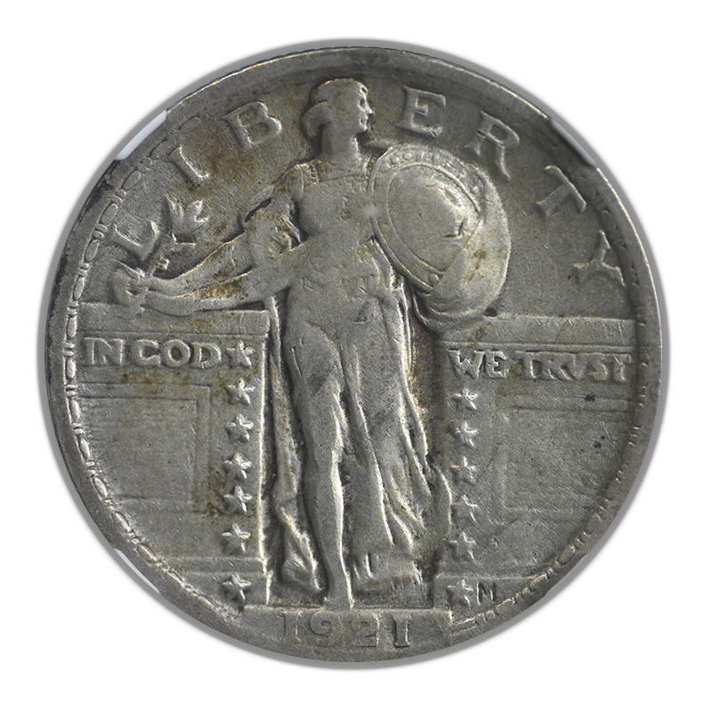 1921 Standing Liberty Quarter 25C NGC VF35 Obverse