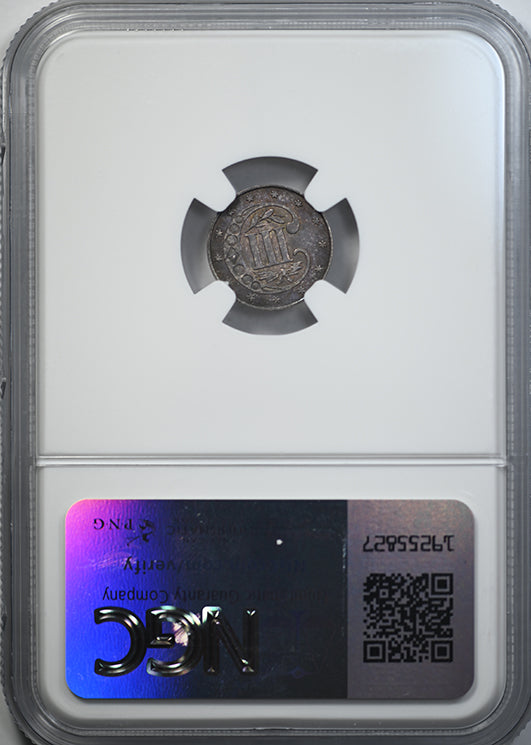 1862 Silver Three Cent Piece 3CS NGC MS66 Reverse Slab