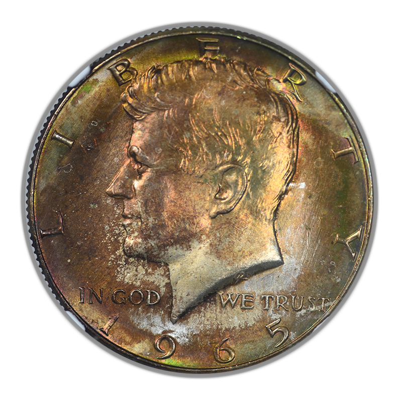 1965 Kennedy Half Dollar 50C NGC MS67 - TONED!