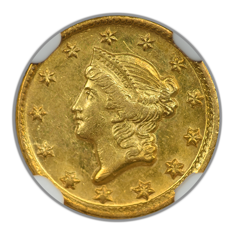 1851-D Type 1 Liberty Head Gold Dollar G$1 NGC MS62 - DAHLONEGA GOLD!