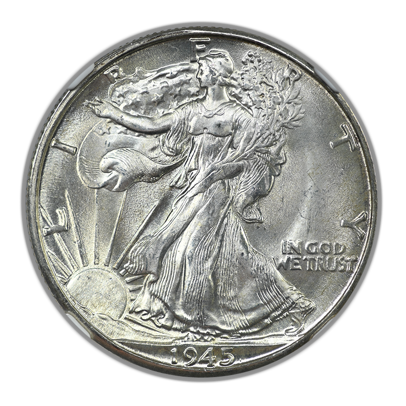 1945-D Walking Liberty Half Dollar 50C NGC MS67