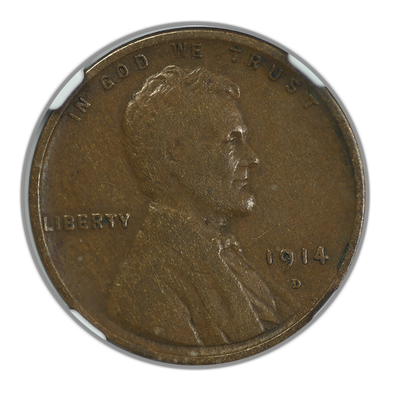 1914-D Lincoln Wheat Cent 1C NGC VF20BN Obverse