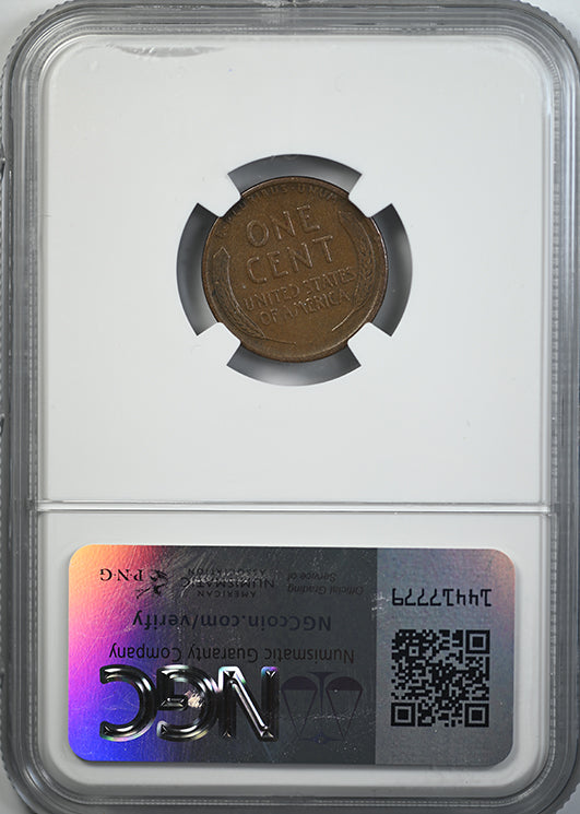1914-D Lincoln Wheat Cent 1C NGC VF20BN Reverse Slab