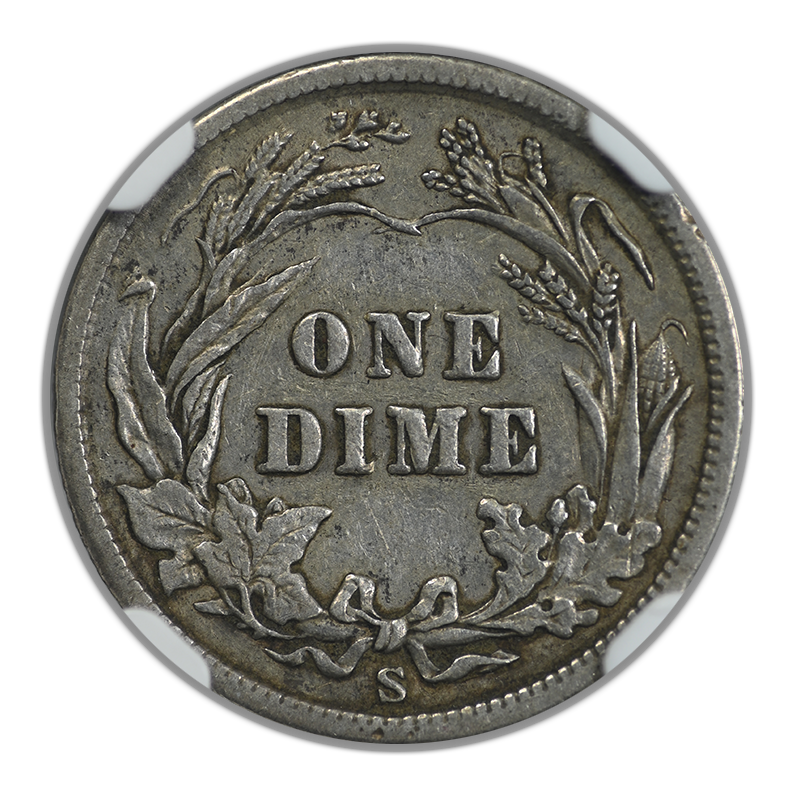 1905-S Barber Dime 10C NGC XF45 Reverse