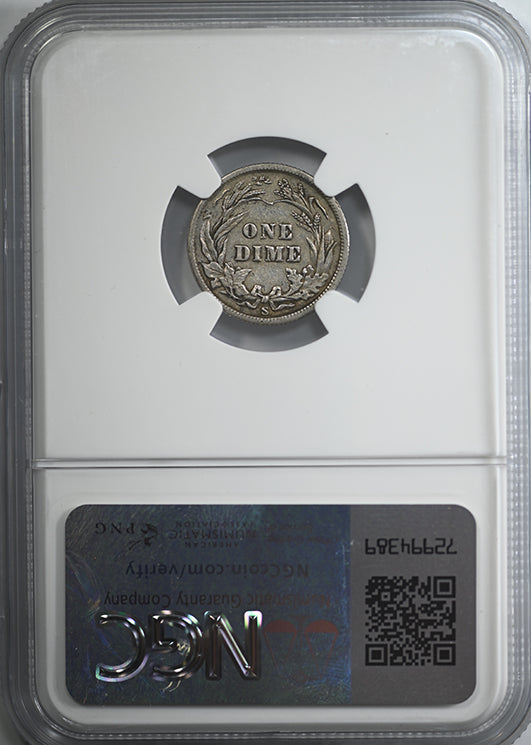 1905-S Barber Dime 10C NGC XF45 Reverse Slab