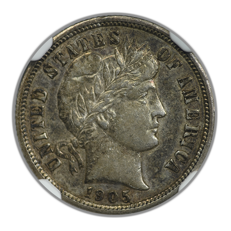 1905-S Barber Dime 10C NGC AU50 Obverse
