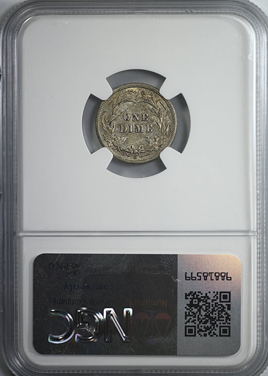 1905-S Barber Dime 10C NGC AU50 Reverse Slab