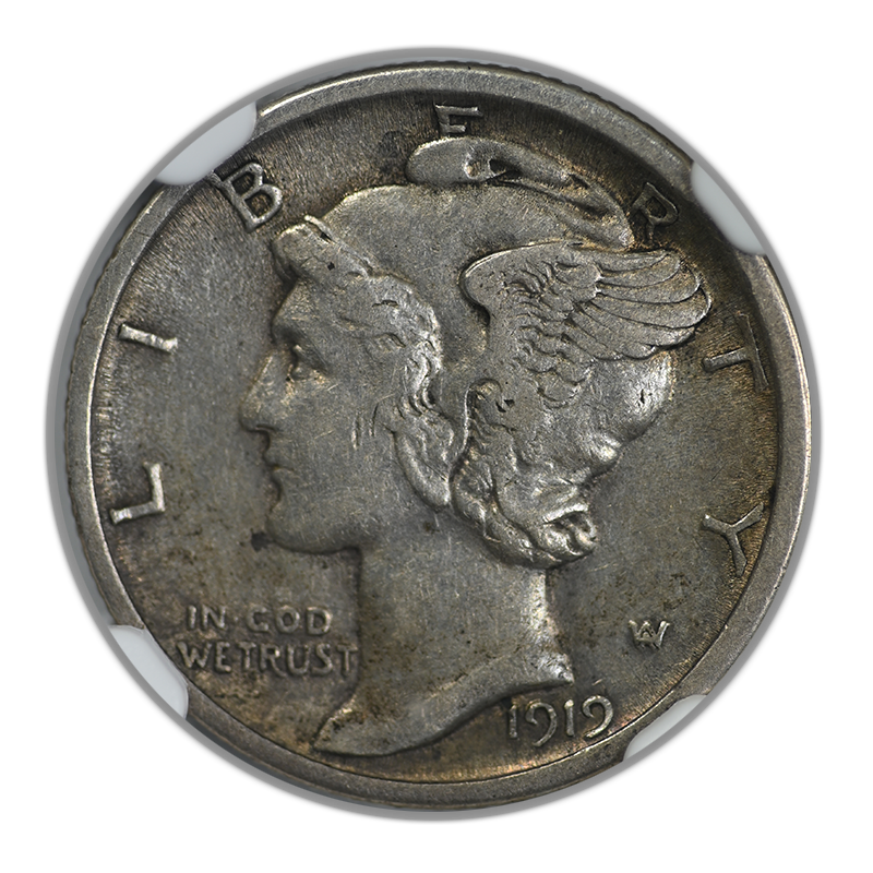 1919-D Mercury Dime 10C NGC XF45 Obverse
