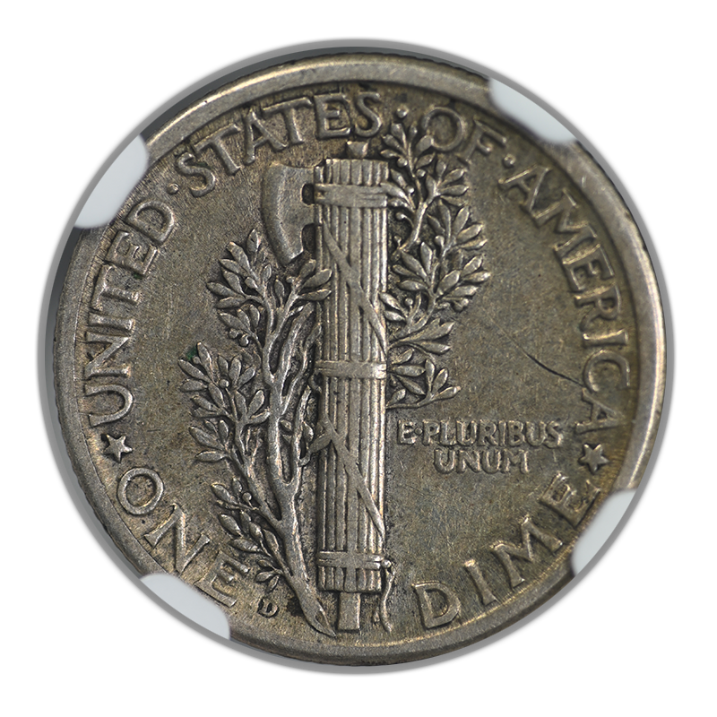 1919-D Mercury Dime 10C NGC XF45 Reverse