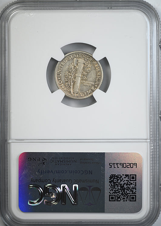 1928-D Mercury Dime 10C NGC AU50 Reverse Slab