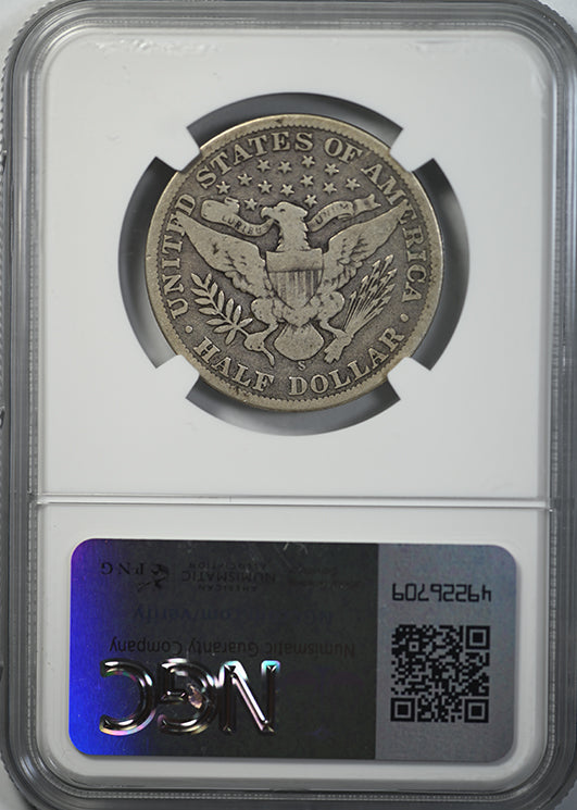 1901-S Barber Half Dollar 50C NGC VG8 Reverse Slab