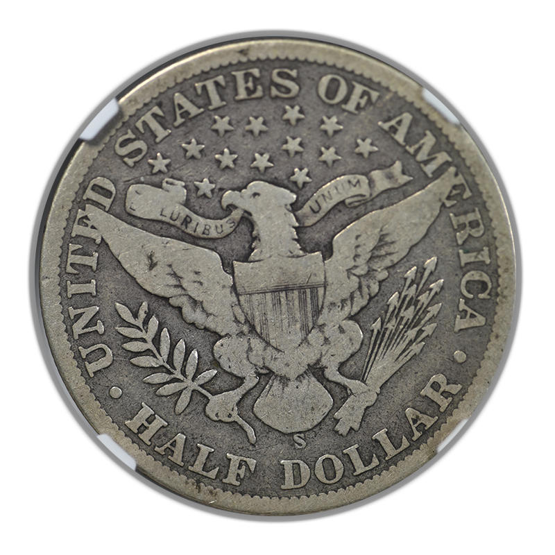 1901-S Barber Half Dollar 50C NGC VG8 Reverse