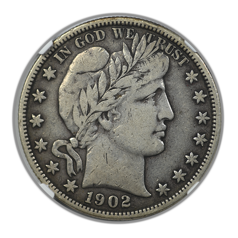 1902 Barber Half Dollar 50C NGC F15 Obverse
