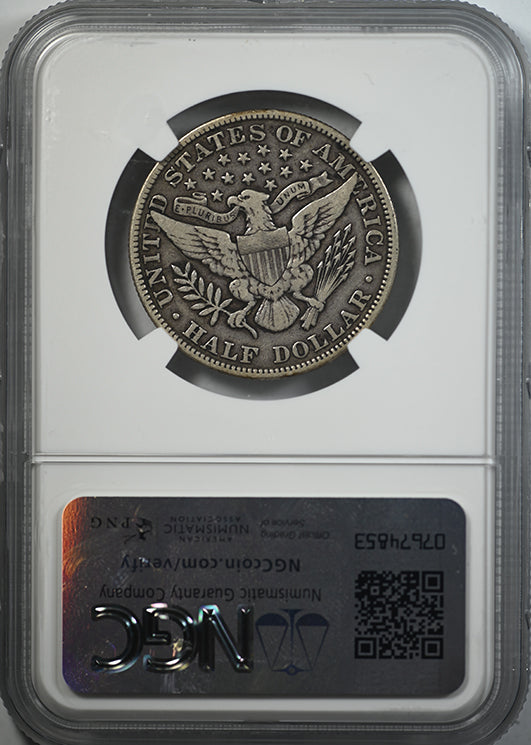 1902 Barber Half Dollar 50C NGC F15 Reverse Slab