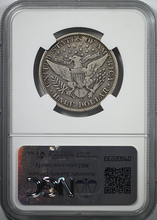 1906-S Barber Half Dollar 50C NGC F12 Reverse Slab