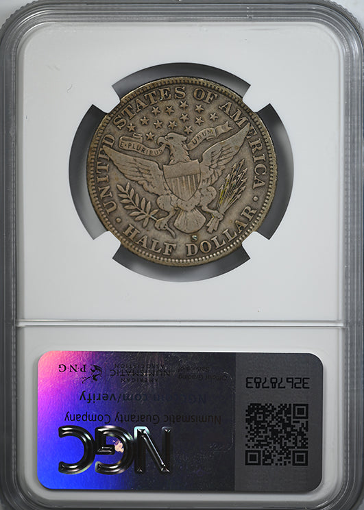 1915-S Barber Half Dollar 50C NGC VF20 Reverse Slab