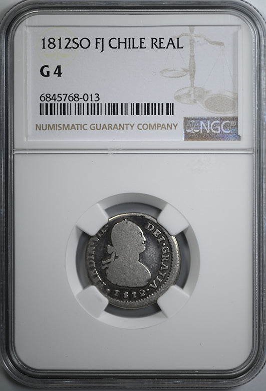 1812SO FJ Chile Real NGC G4 Obverse Slab