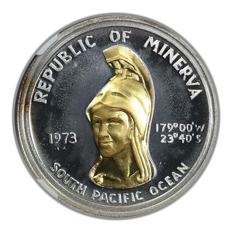 1973 Minerva $35 Fantasy Coinage Bust of Minerva NGC MS66 Obverse