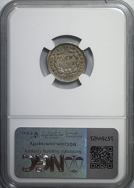 1842 Liberty Seated Dime 10C NGC XF40 Reverse Slab