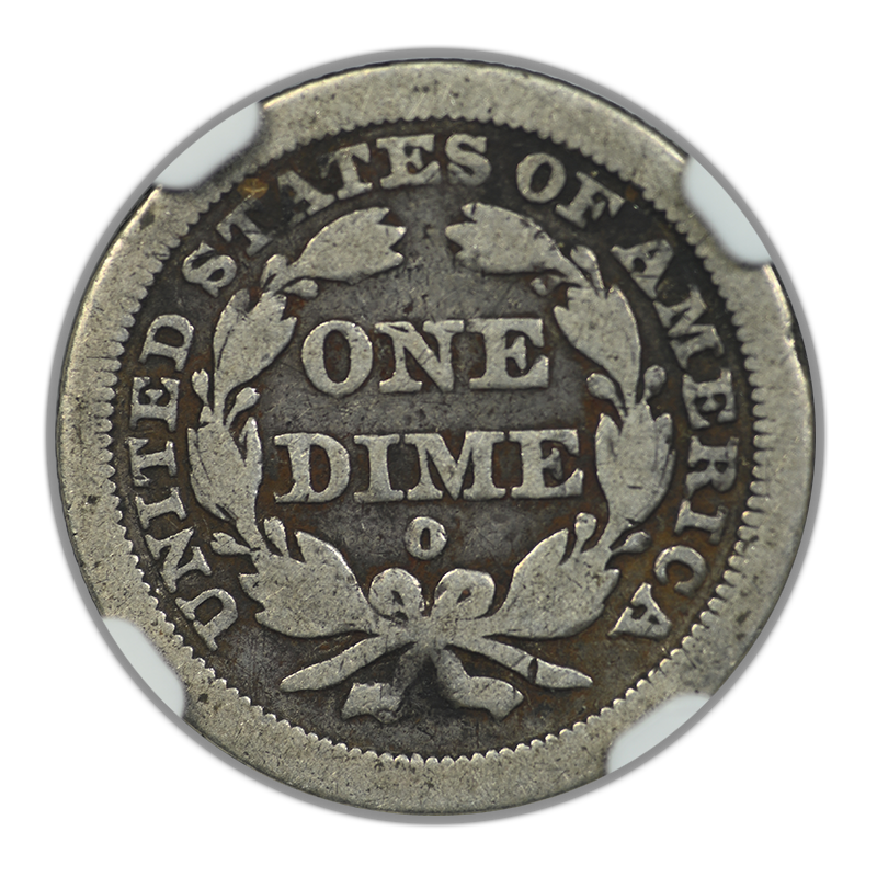 1843-O Liberty Seated Dime 10C NGC Fine Details Reverse