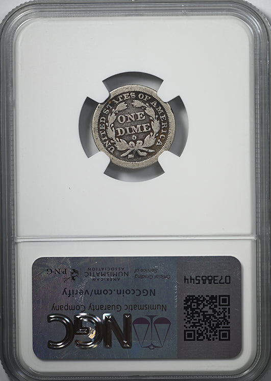 1843-O Liberty Seated Dime 10C NGC Fine Details Reverse Slab1843-O Liberty Seated Dime 10C NGC Fine Details Reverse Slab