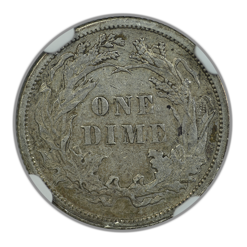 1879 Liberty Seated Dime 10C NGC AU53 Reverse