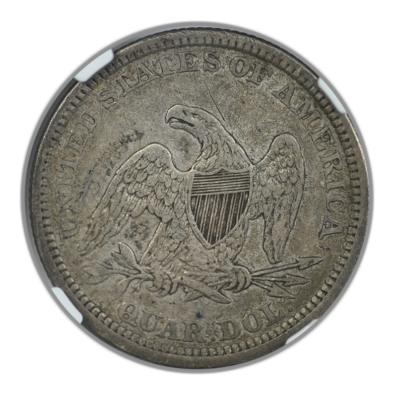 1861 Liberty Seated Quarter 25C NGC VF35 Reverse