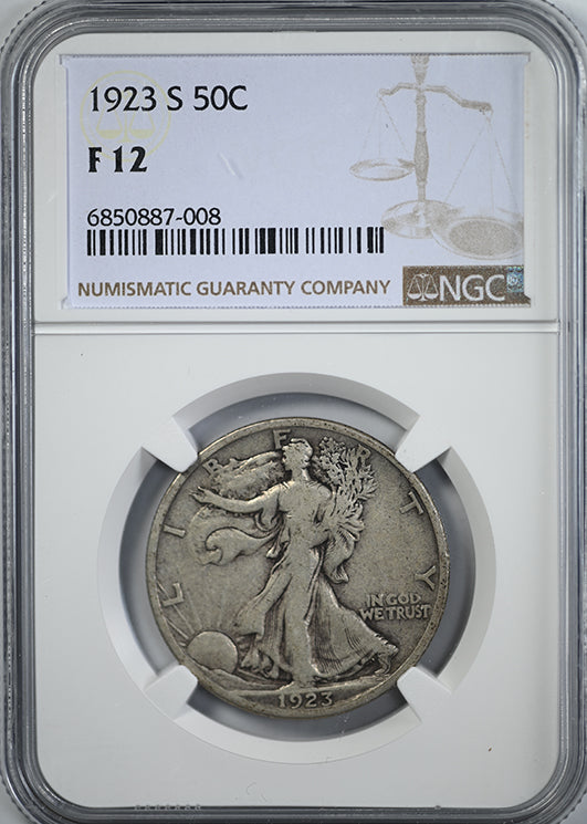 1923-S Walking Liberty Half Dollar 50C NGC F12 Obverse Slab