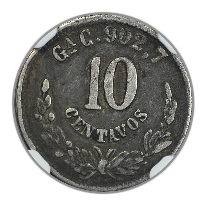1873GA C Mexico 10C Centavos NGC VF30 Reverse